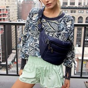 Free People FP Movement Blue June Bug Sweater Pullover Paisley Printed Medium